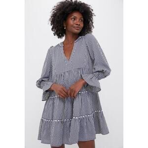 POMANDER PLACE Navy Gingham Kenzo Dress Size L NWT Retail $98 Tuckernuck